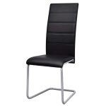 Vidaxl chaises � manger cantilever lot de 2 noir similicuir