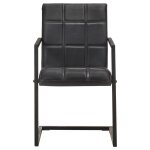 Vidaxl chaises  manger cantilever lot de 6 noir cuir vritable