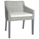 Vidaxl chaises  manger avec coussins lot de 2 gris rotin naturel