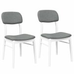 Vidaxl chaises à manger coussins 2 pcs blanc bois massif caoutchouc Vidaxl chaises à manger coussins 2 pcs blanc bois massif caoutchouc