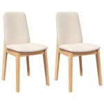 Vidaxl chaises � manger coussins 2 pcs bois massif caoutchouc