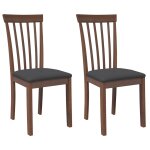 Vidaxl chaises � manger coussins 2 pcs marron bois massif caoutchouc