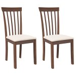 Vidaxl chaises  manger coussins 2 pcs marron bois massif caoutchouc