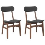 Vidaxl chaises � manger coussins 2 pcs marron bois massif caoutchouc