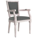 Vidaxl chaise  manger gris fonc tissu
