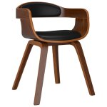 Vidaxl chaise  manger noir bois courb et similicuir