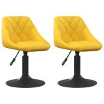 Vidaxl chaises  manger pivotantes lot de 2 jaune moutarde velours