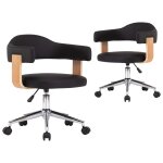 Vidaxl chaises à manger pivotantes lot de 2 noir similicuir Vidaxl chaises à manger pivotantes lot de 2 noir similicuir