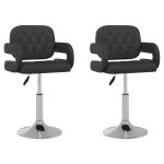Vidaxl chaises � manger pivotantes lot de 2 noir similicuir