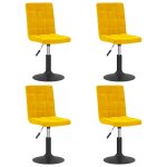 Vidaxl chaises � manger pivotantes lot de 4 jaune moutarde velours