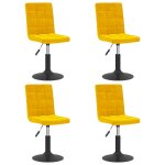 Vidaxl chaises à manger pivotantes lot de 4 jaune moutarde velours Vidaxl chaises à manger pivotantes lot de 4 jaune moutarde velours