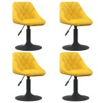 Vidaxl chaises  manger pivotantes lot de 4 jaune moutarde velours