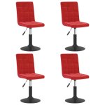 Vidaxl chaises � manger pivotantes lot de 4 rouge bordeaux velours
