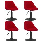 Vidaxl chaises  manger pivotantes lot de 4 rouge bordeaux velours