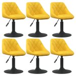 Vidaxl chaises à manger pivotantes lot de 6 jaune moutarde velours Vidaxl chaises à manger pivotantes lot de 6 jaune moutarde velours
