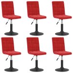 Vidaxl chaises � manger pivotantes lot de 6 rouge bordeaux velours