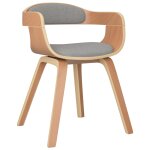 Vidaxl chaise � manger taupe bois courb� et tissu
