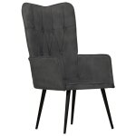 Vidaxl chaise  oreilles noir toile