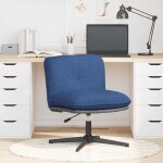 Vidaxl chaise pivotante de bureau bleu tissu