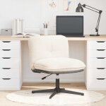Vidaxl chaise pivotante de bureau cr�me boucl� comme de la laine tissu