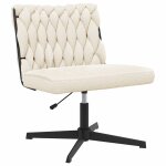 Vidaxl chaise pivotante de bureau cr�me boucl� comme de la laine tissu