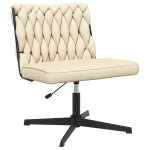 Vidaxl chaise pivotante de bureau crme tissu
