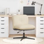 Vidaxl chaise pivotante de bureau crème tissu Vidaxl chaise pivotante de bureau crème tissu
