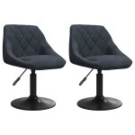 Vidaxl chaises pivotantes à dîner lot de 2 gris foncé velours Vidaxl chaises pivotantes à dîner lot de 2 gris foncé velours