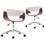 Vidaxl chaises pivotantes � manger lot de 2 blanc similicuir