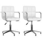Vidaxl chaises pivotantes � manger lot de 2 blanc similicuir