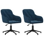 Vidaxl chaises pivotantes à manger lot de 2 bleu velours Vidaxl chaises pivotantes à manger lot de 2 bleu velours