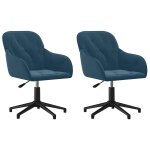 Vidaxl chaises pivotantes � manger lot de 2 bleu velours