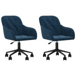 Vidaxl chaises pivotantes à manger lot de 2 bleu velours Vidaxl chaises pivotantes à manger lot de 2 bleu velours