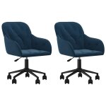 Vidaxl chaises pivotantes � manger lot de 2 bleu velours