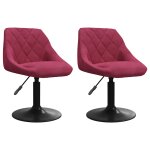 Vidaxl chaises pivotantes � manger lot de 2 bordeaux velours