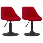 Vidaxl chaises pivotantes à manger lot de 2 bordeaux velours Vidaxl chaises pivotantes à manger lot de 2 bordeaux velours