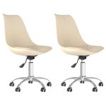Vidaxl chaises pivotantes � manger lot de 2 cr�me tissu