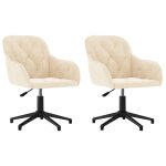Vidaxl chaises pivotantes  manger lot de 2 crme velours