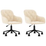 Vidaxl chaises pivotantes � manger lot de 2 cr�me velours