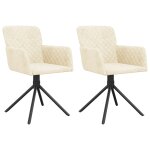 Vidaxl chaises pivotantes � manger lot de 2 cr�me velours