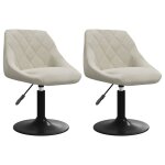 Vidaxl chaises pivotantes � manger lot de 2 cr�me velours