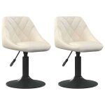 Vidaxl chaises pivotantes  manger lot de 2 crme velours