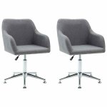 Vidaxl chaises pivotantes � manger lot de 2 gris clair tissu