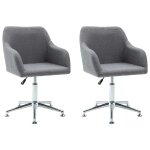 Vidaxl chaises pivotantes � manger lot de 2 gris clair tissu