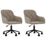 Vidaxl chaises pivotantes  manger lot de 2 gris clair velours