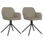 Vidaxl chaises pivotantes � manger lot de 2 gris clair velours