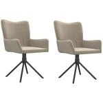 Vidaxl chaises pivotantes à manger lot de 2 gris clair velours Vidaxl chaises pivotantes à manger lot de 2 gris clair velours