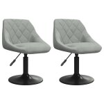 Vidaxl chaises pivotantes � manger lot de 2 gris clair velours