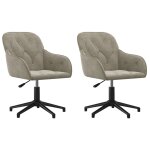 Vidaxl chaises pivotantes � manger lot de 2 gris clair velours
