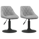 Vidaxl chaises pivotantes  manger lot de 2 gris clair velours